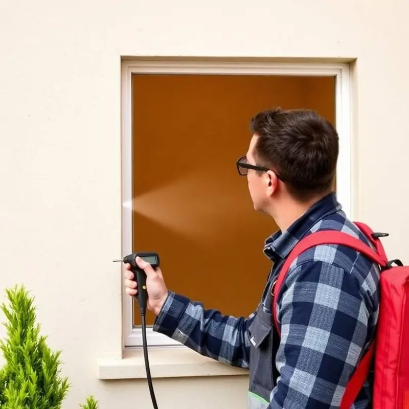 Controlled spray testing to a window